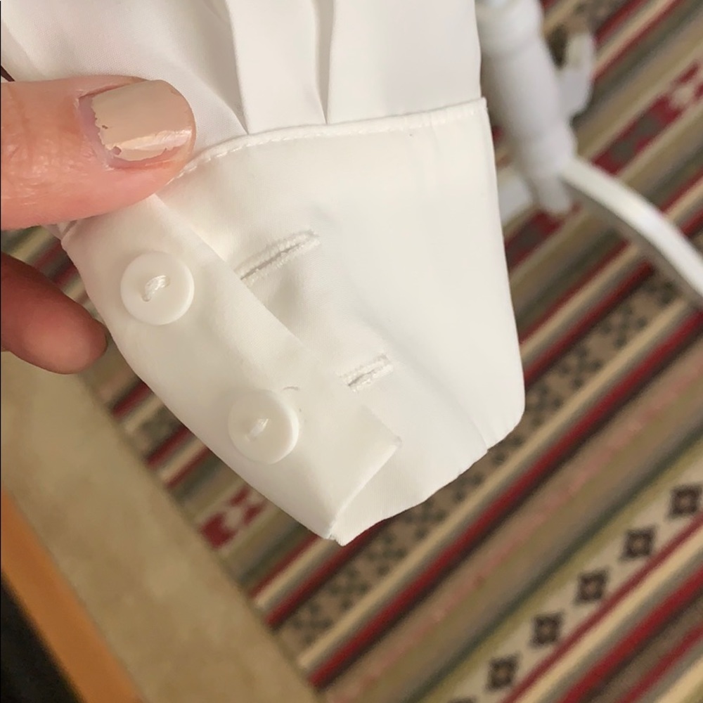 White polyester button up - Picture 3 of 4